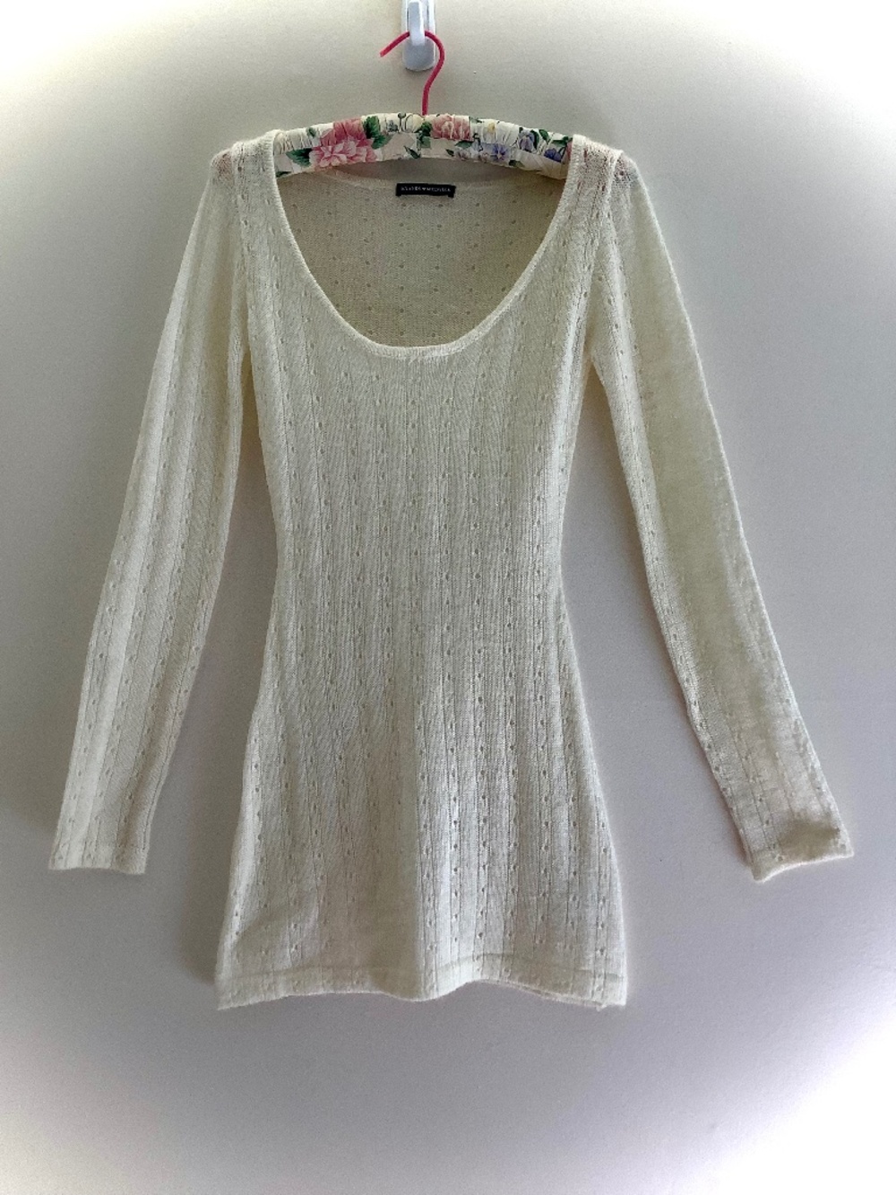 VIRAL Brandy Melville Cream Shawna Knit Dress Authentic Pointelle